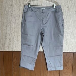 Coldwater Creek Natural Fit Stylish Light Gray Cropped Pants SIZE 16